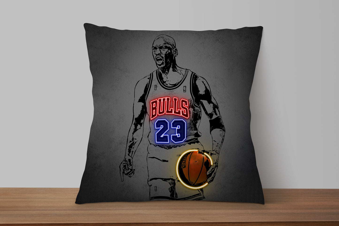 Michael Jordan Neon Effect Pillow