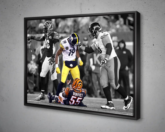 JuJu Smith-Schuster Black & White Canvas Art