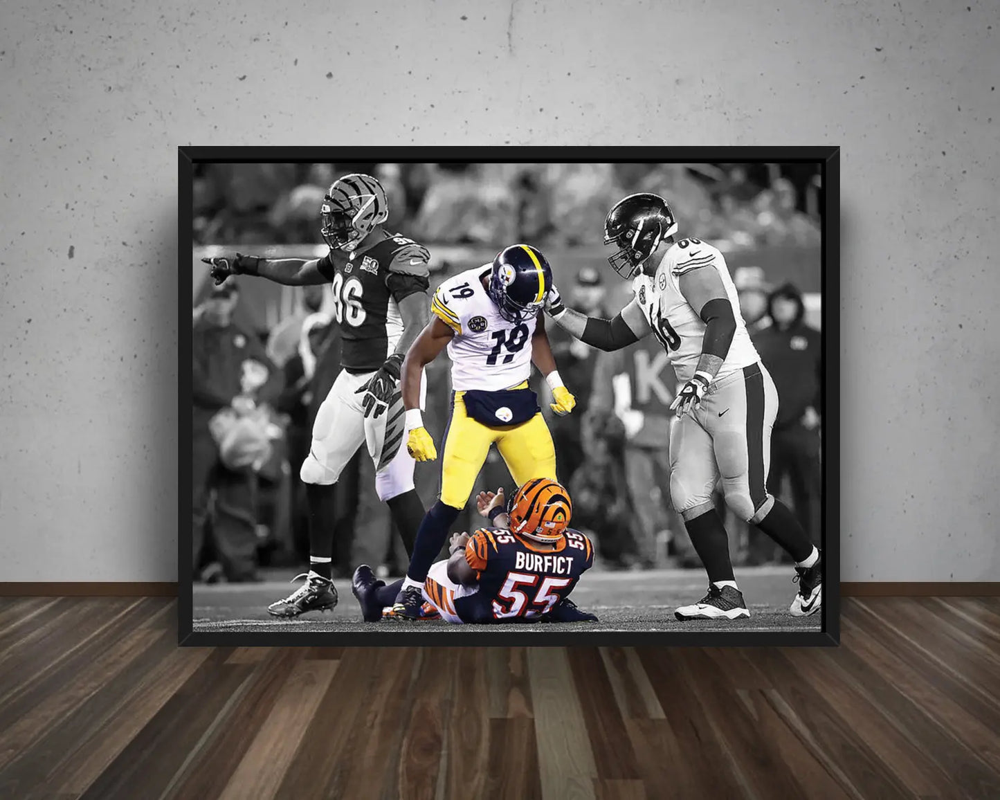 JuJu Smith-Schuster Black & White Canvas Art