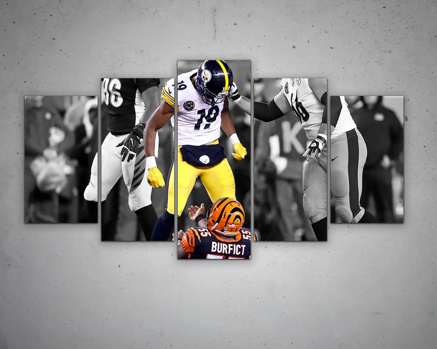 JuJu Smith-Schuster Black & White Canvas Art