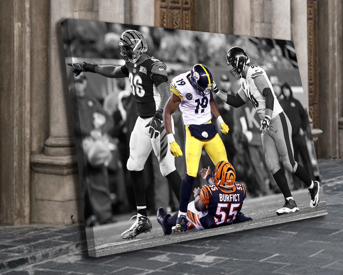 JuJu Smith-Schuster Black & White Canvas Art