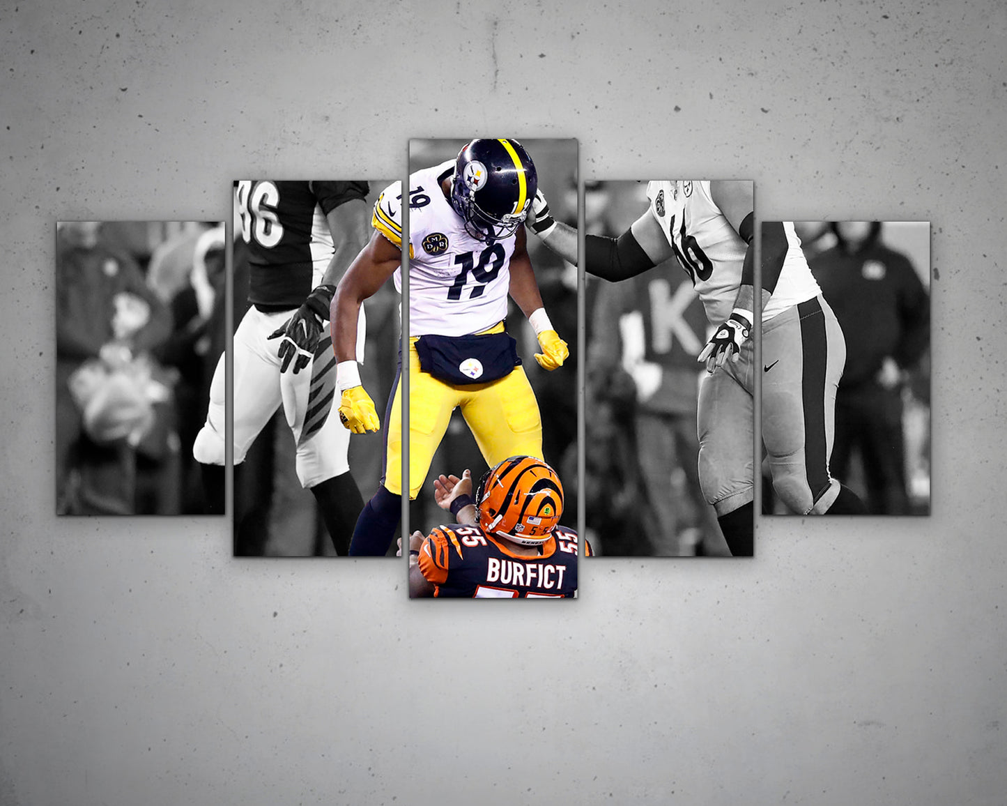 JuJu Smith-Schuster Black & White Canvas Art