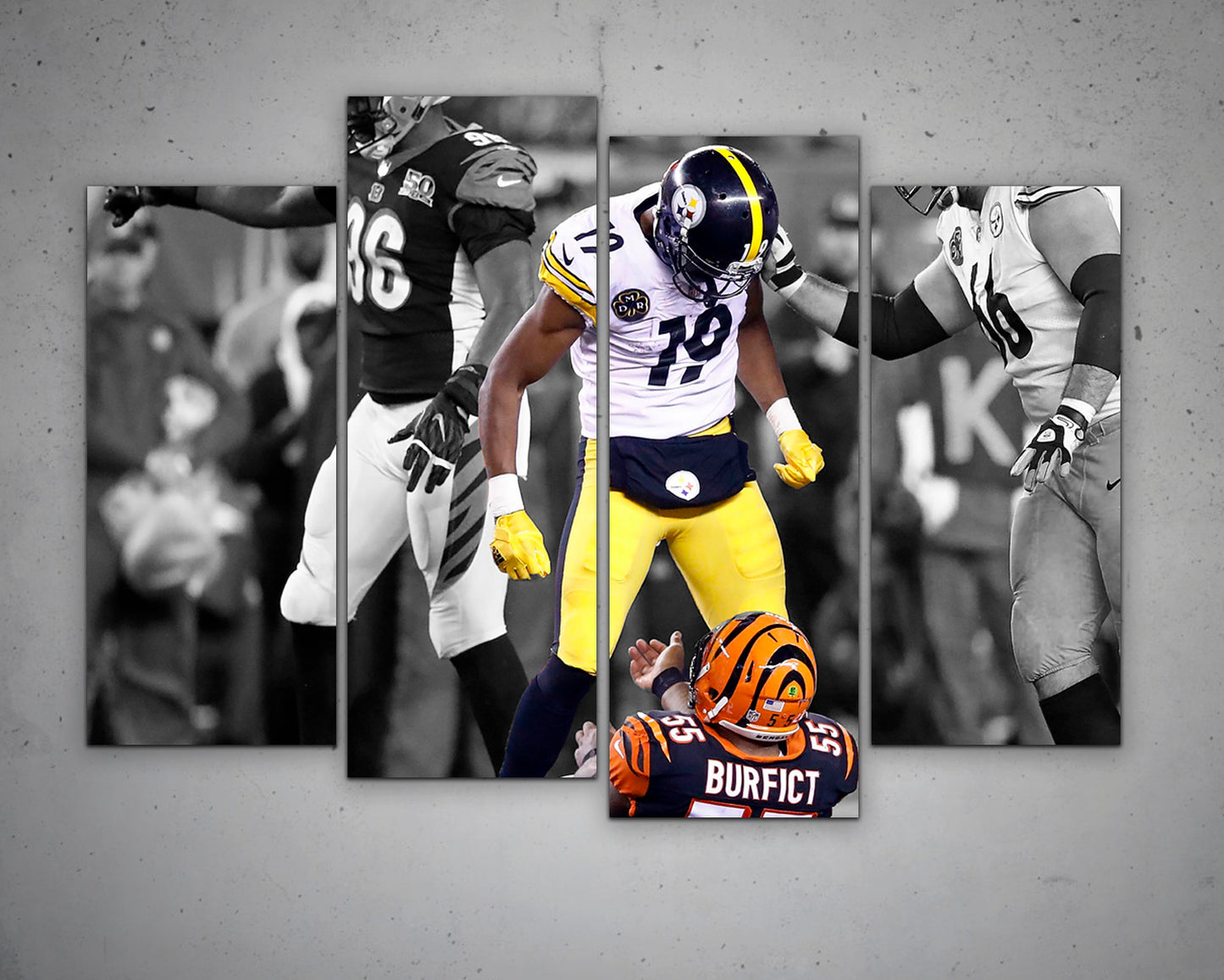 JuJu Smith-Schuster Black & White Canvas Art