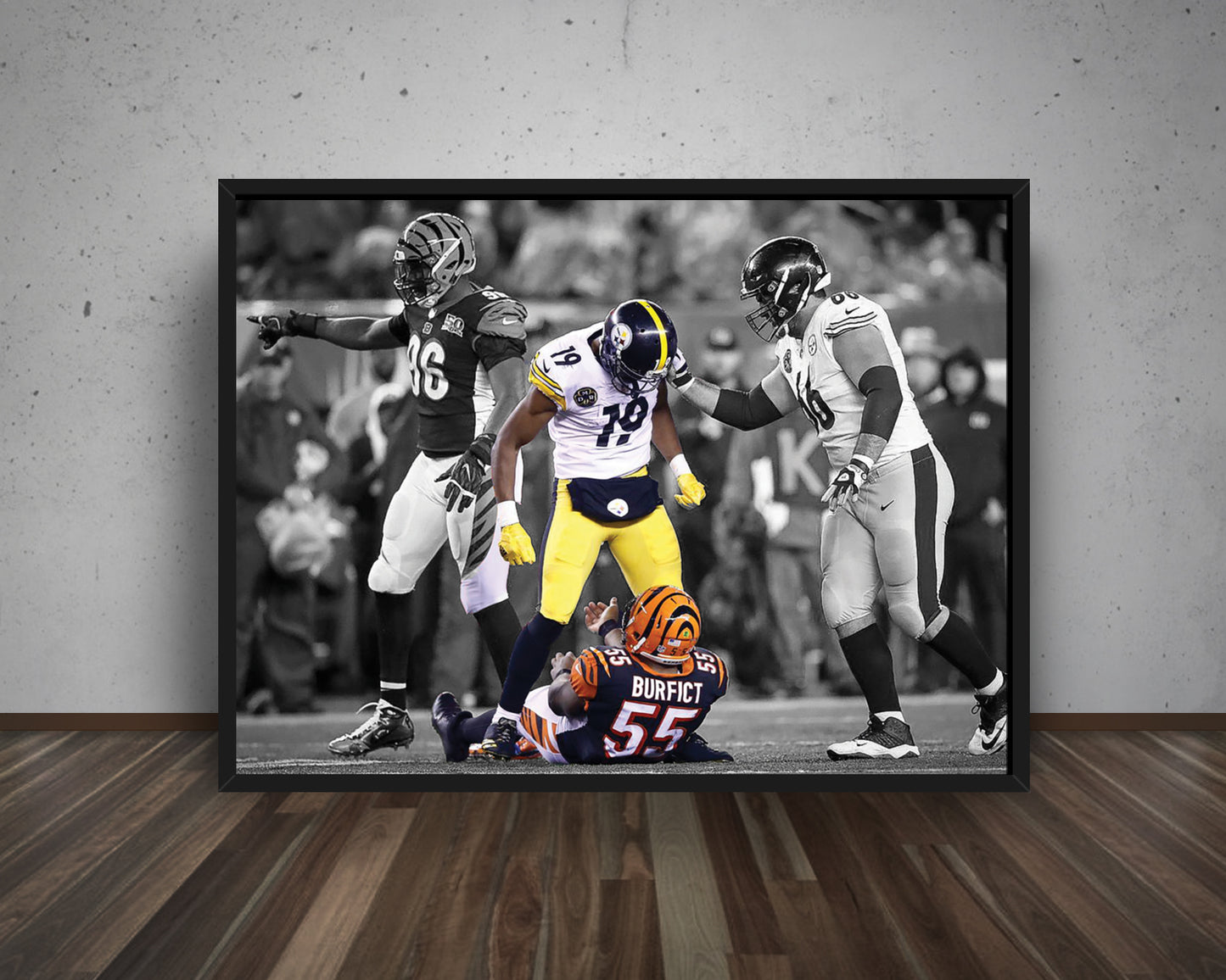 JuJu Smith-Schuster Black & White Canvas Art