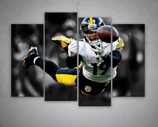 JuJu Smith-Schuster Black & White Canvas Art