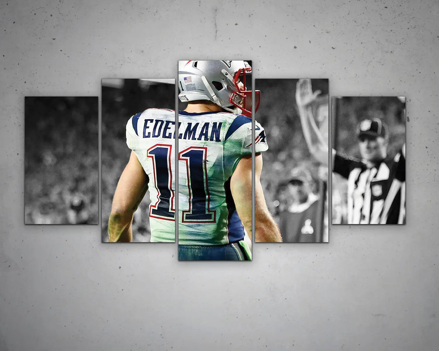 Julian Edelman Black & White Canvas Art