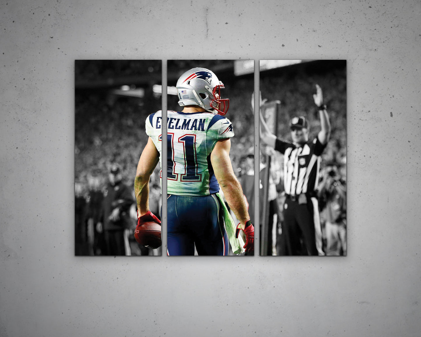 Julian Edelman Black & White Canvas Art