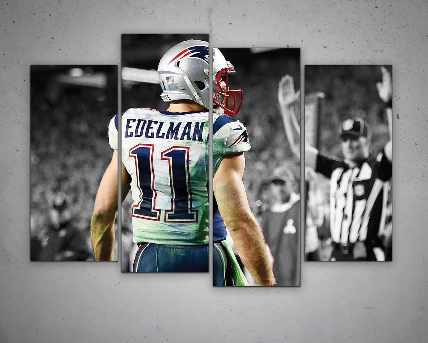 Julian Edelman Black & White Canvas Art