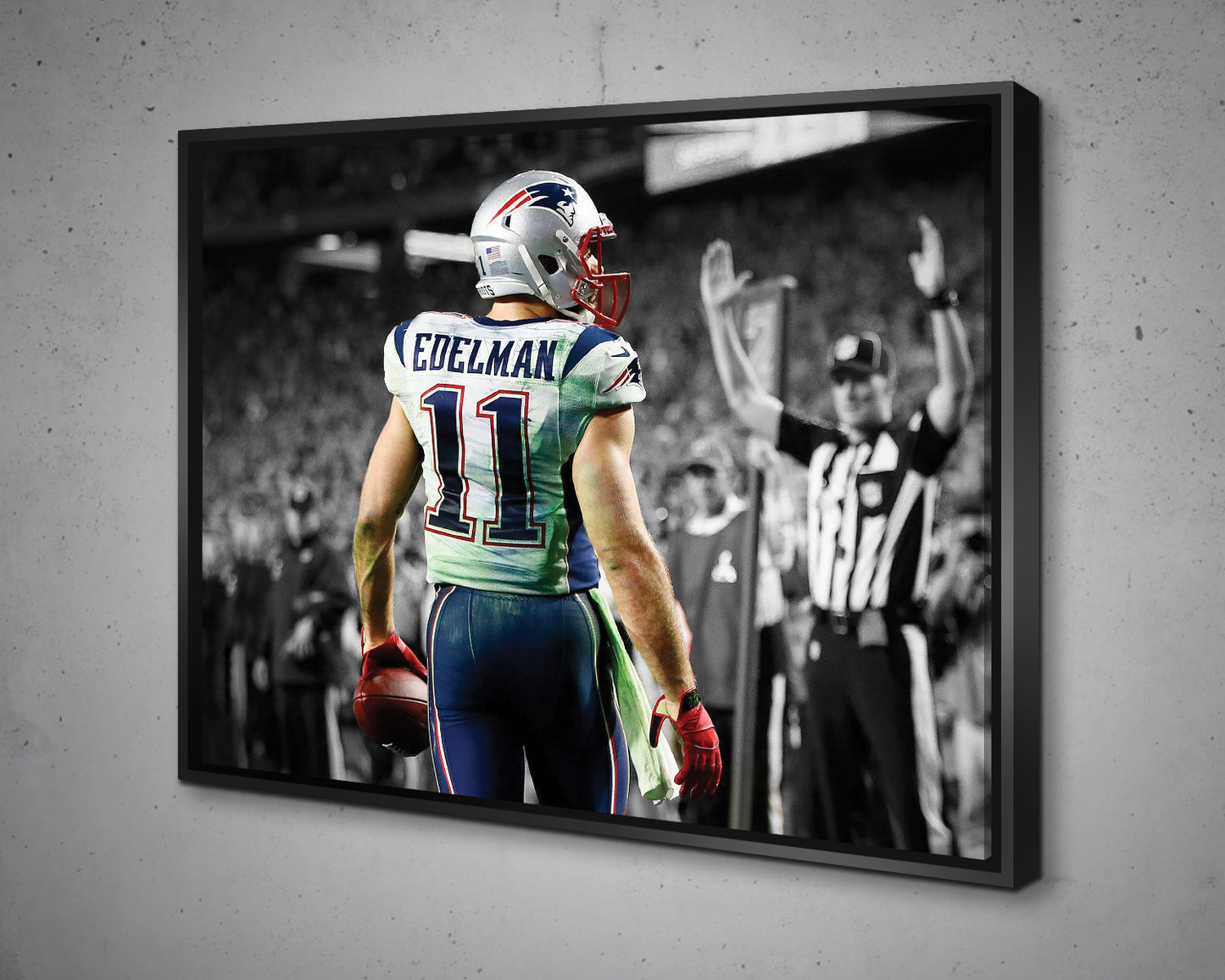 Julian Edelman Black & White Canvas Art