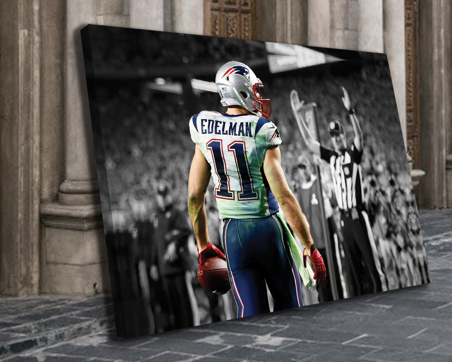 Julian Edelman Black & White Canvas Art
