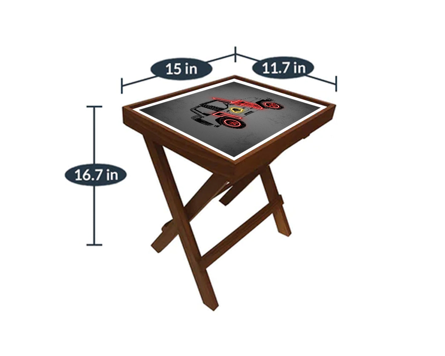 Jurassic Car Neon Effect Coffee and Laptop Table