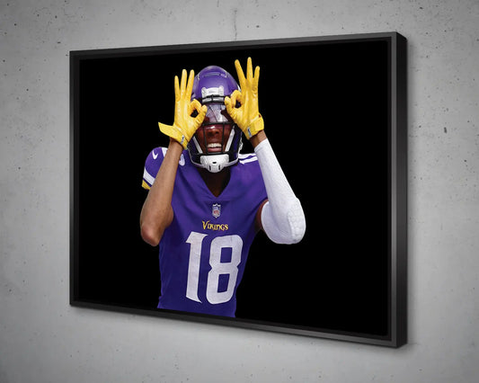 Justin Jefferson Black & White Canvas Art