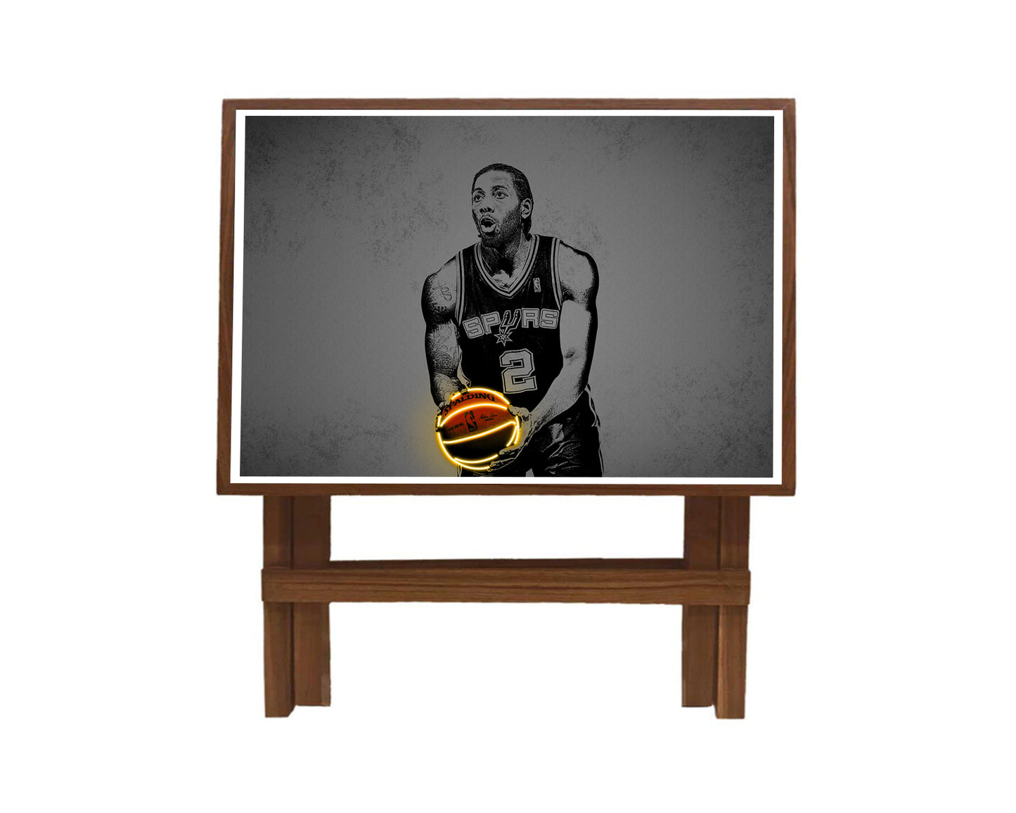 Kawhi Leonard Neon Effect Coffee and Laptop Table