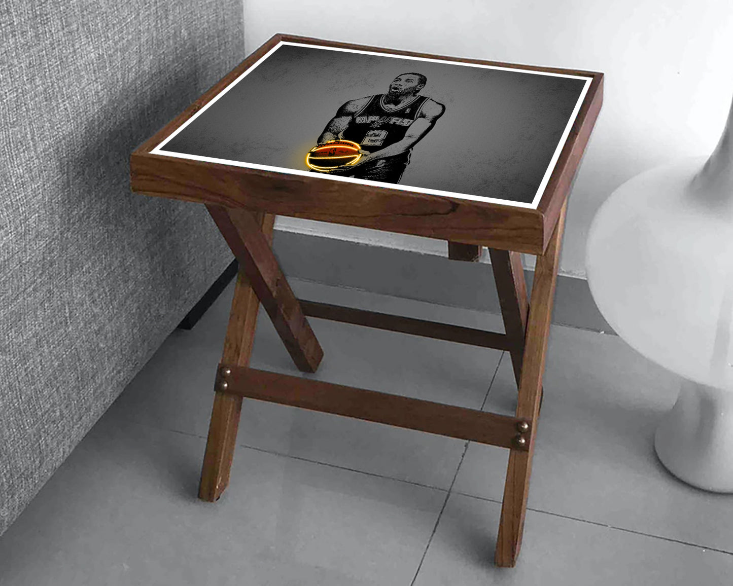 Kawhi Leonard Neon Effect Coffee and Laptop Table