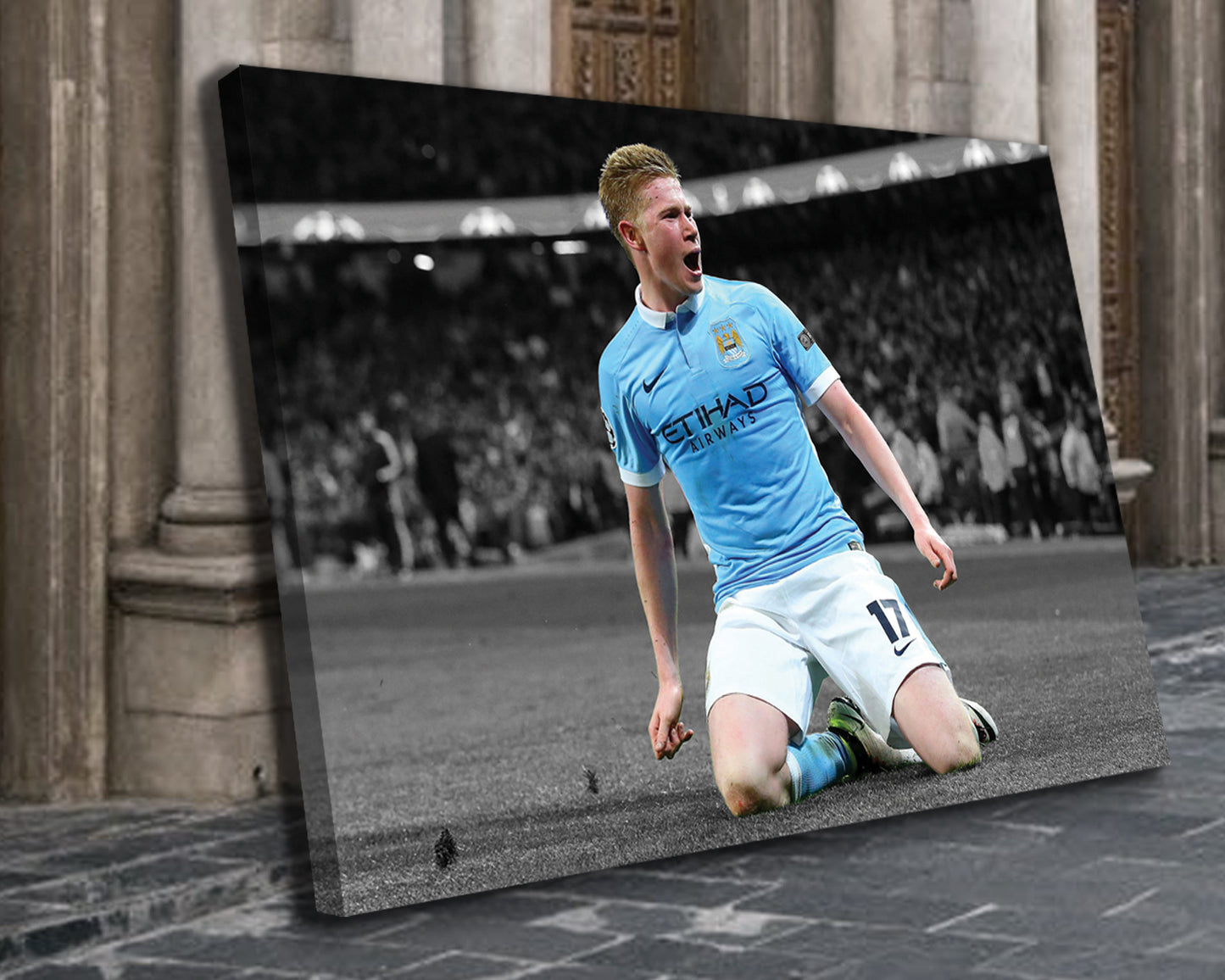 Kevin De Bruyne Black & White Canvas Art