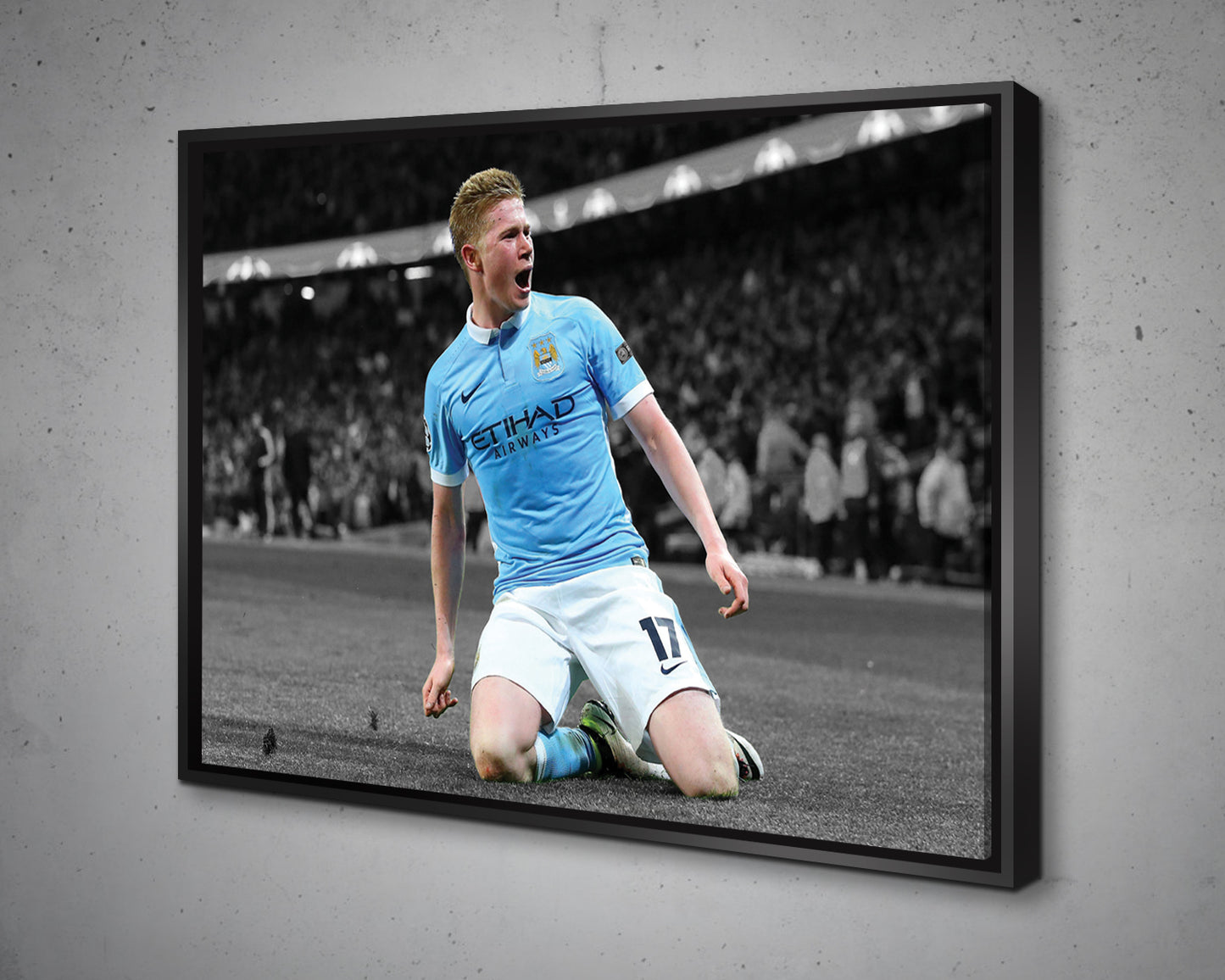 Kevin De Bruyne Black & White Canvas Art