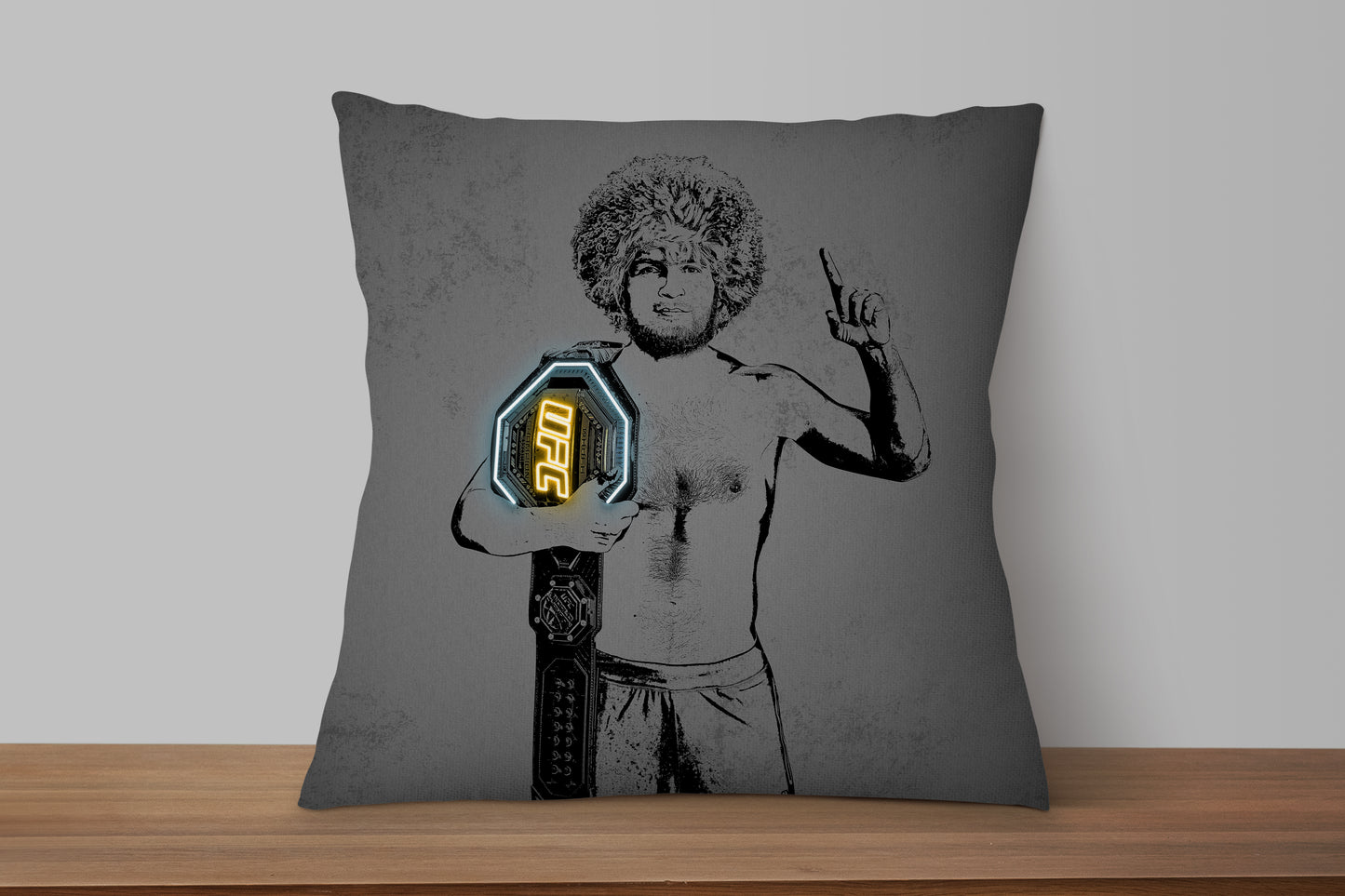 Khabib Nurmagomedov Neon Effect Pillow
