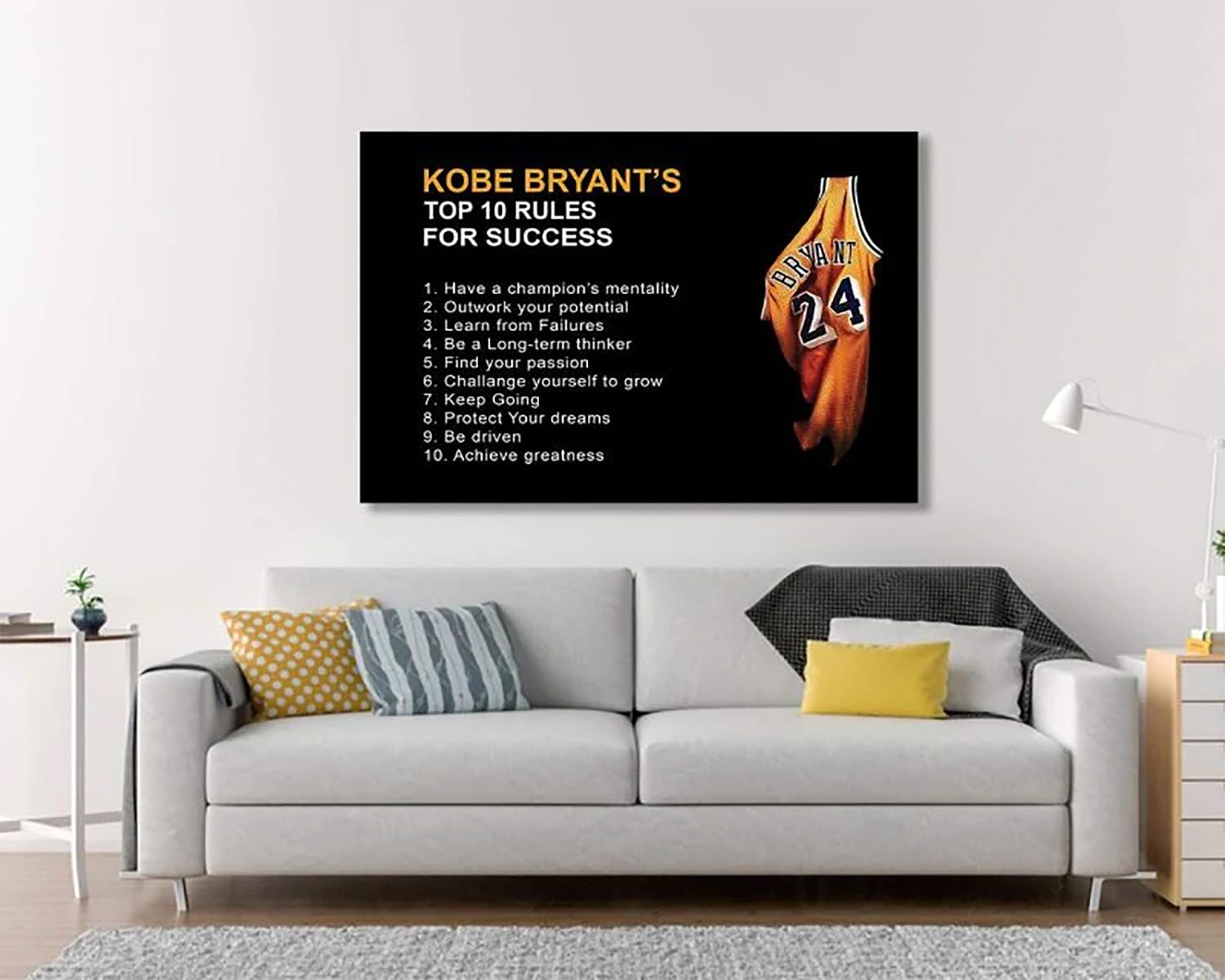 Kobe Bryant's 10 Rules Poster, Mamba Mentality Wall Art, Canvas Wrap for  Sale in Ontario, CA - OfferUp