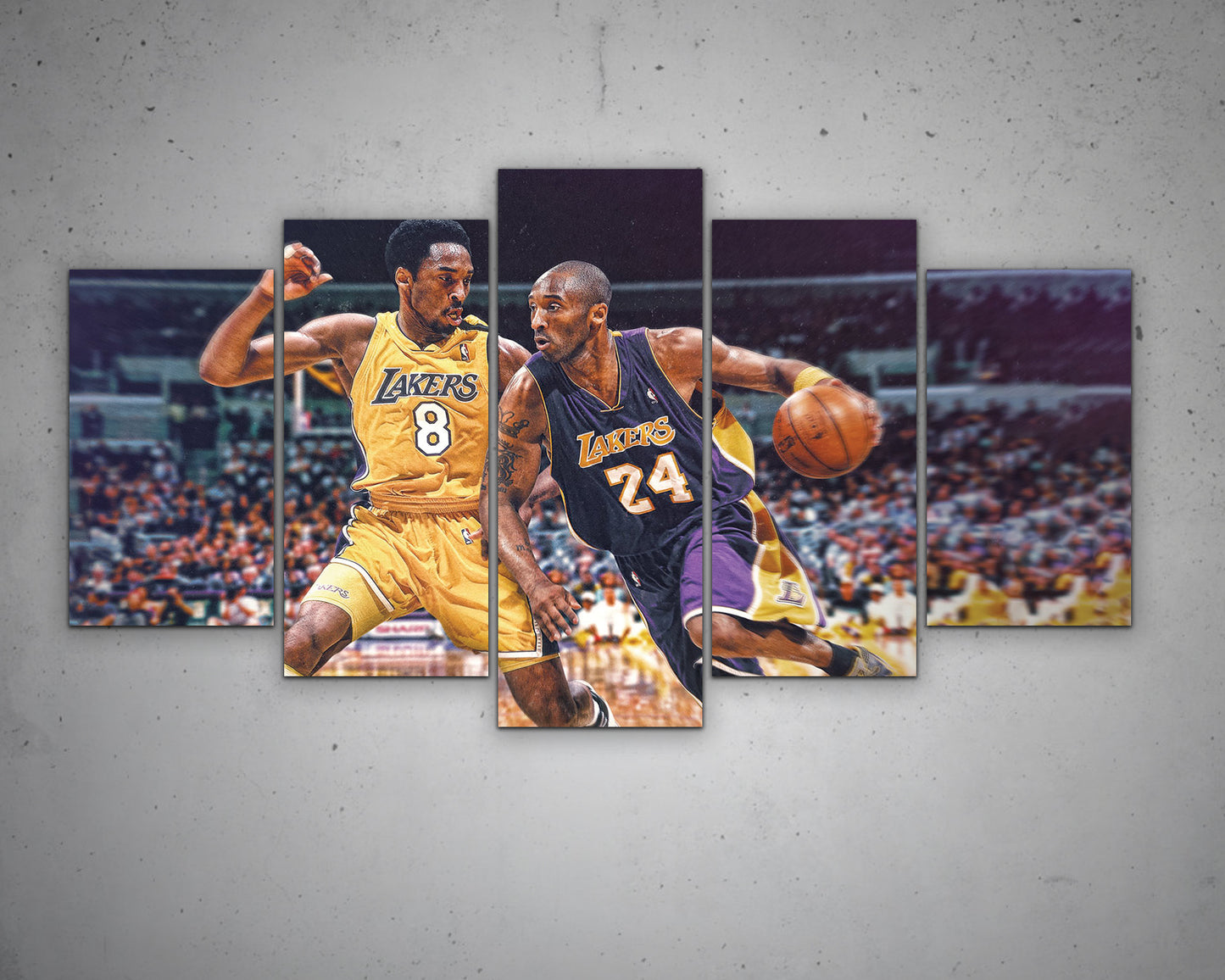 Kobe Bryant No.8 vs Kobe Bryant No.24 Canvas Wall Art
