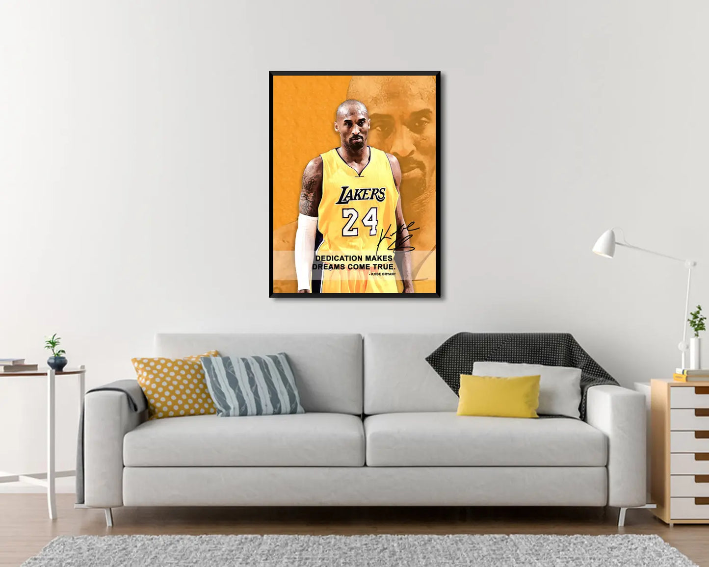 Kobe Bryant Dedication makes dreams come true Canvas Wall Art