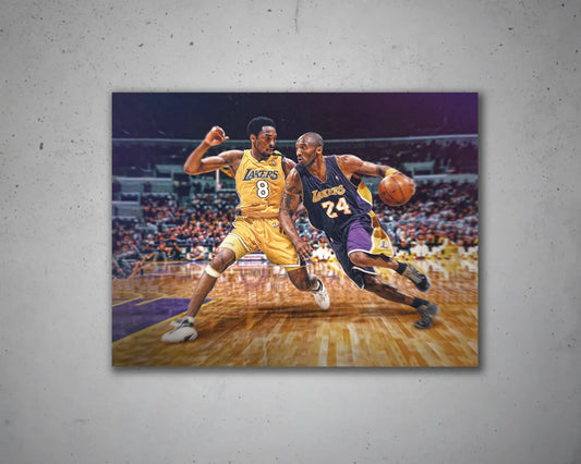 Kobe Bryant No.8 vs Kobe Bryant No.24 Canvas Wall Art