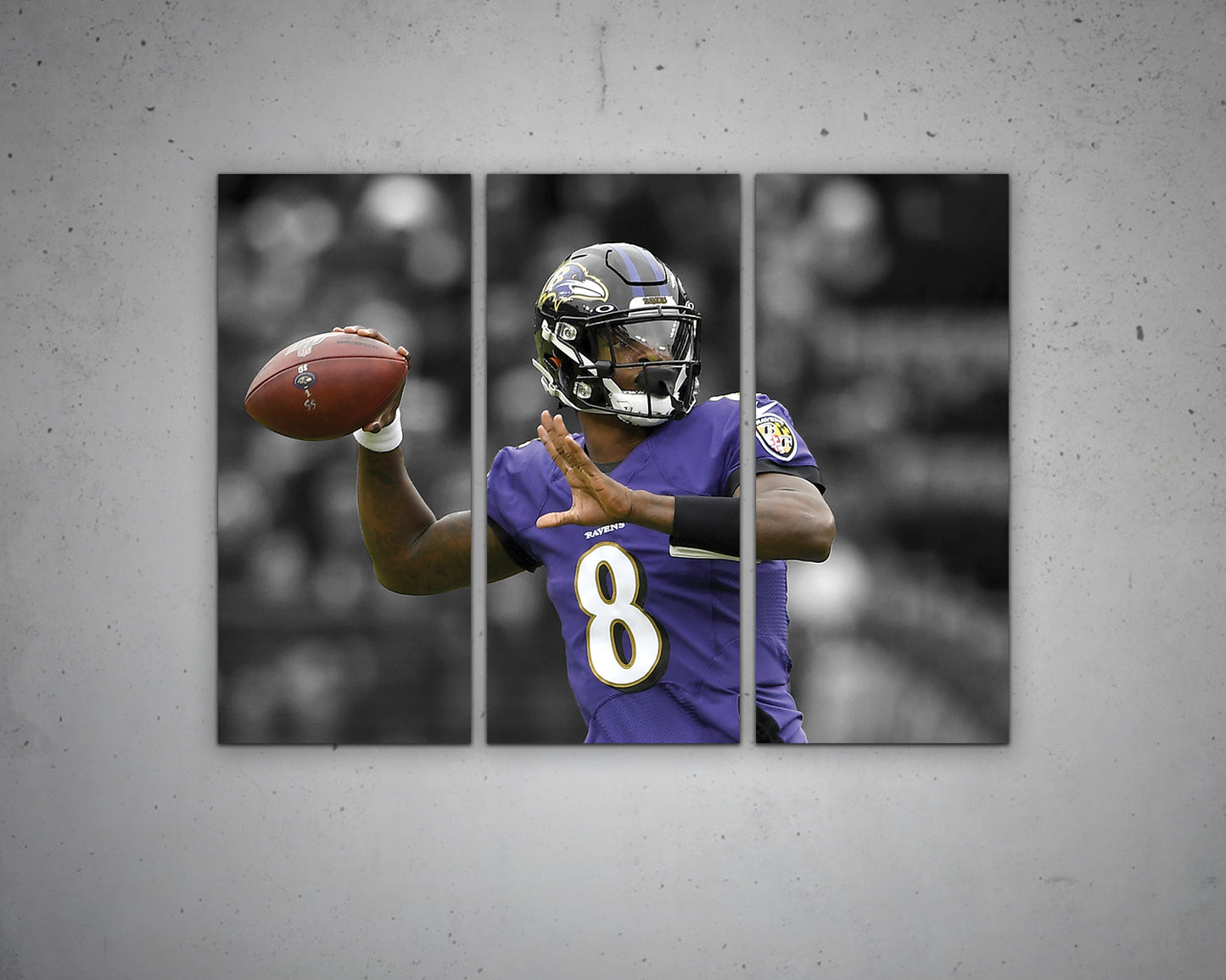 Lamar Jackson Black & White Canvas Art