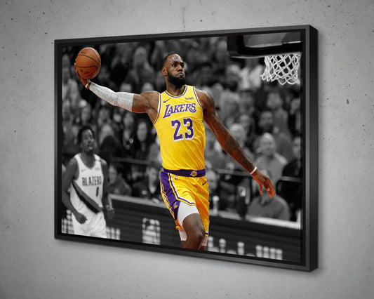 LeBron James Black & White Canvas Art