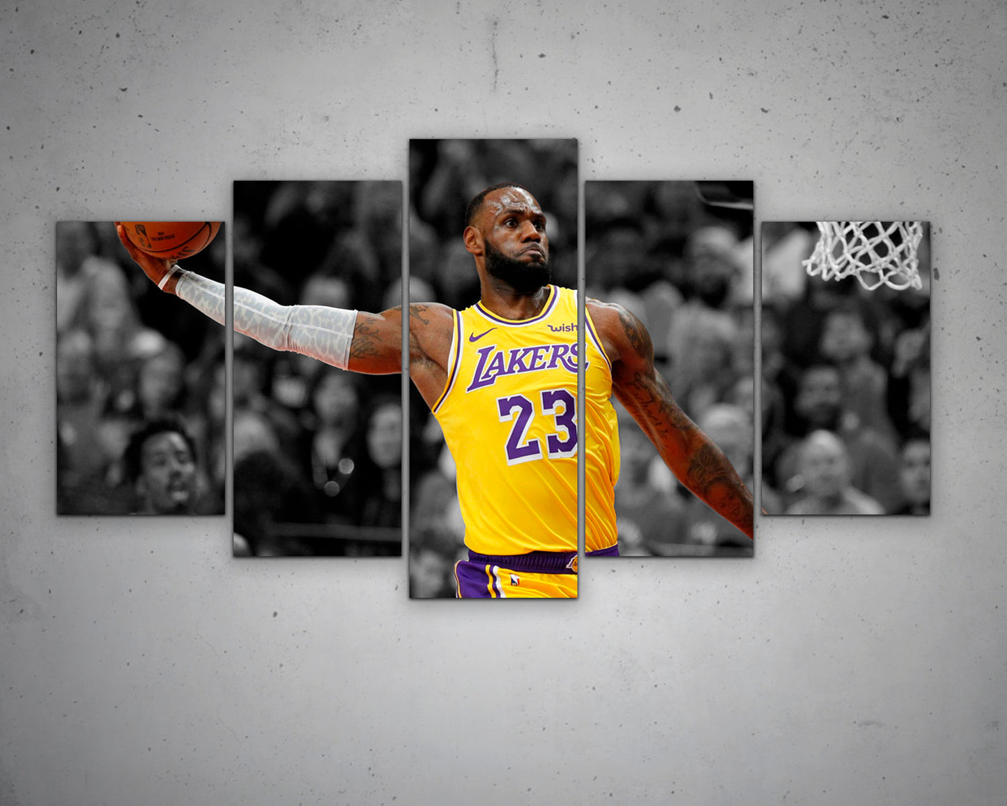 LeBron James Black & White Canvas Art