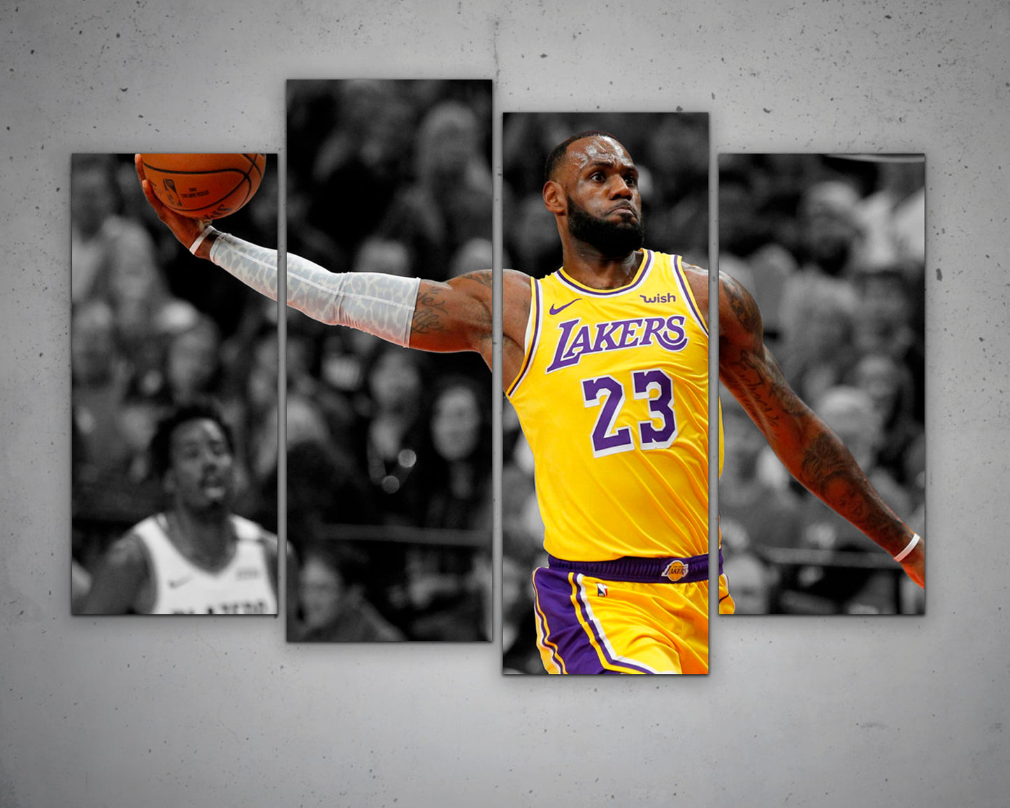 LeBron James Black & White Canvas Art