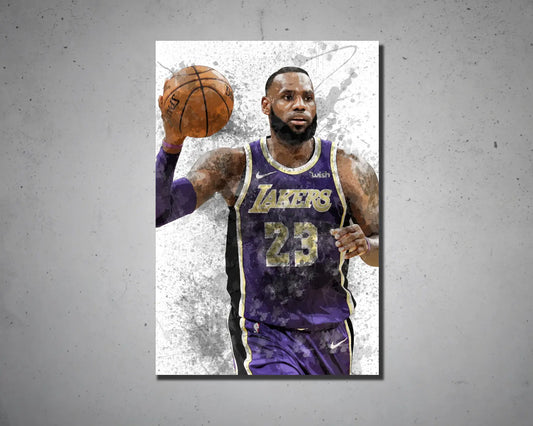 Lebron james Splash Effect Canvas Art