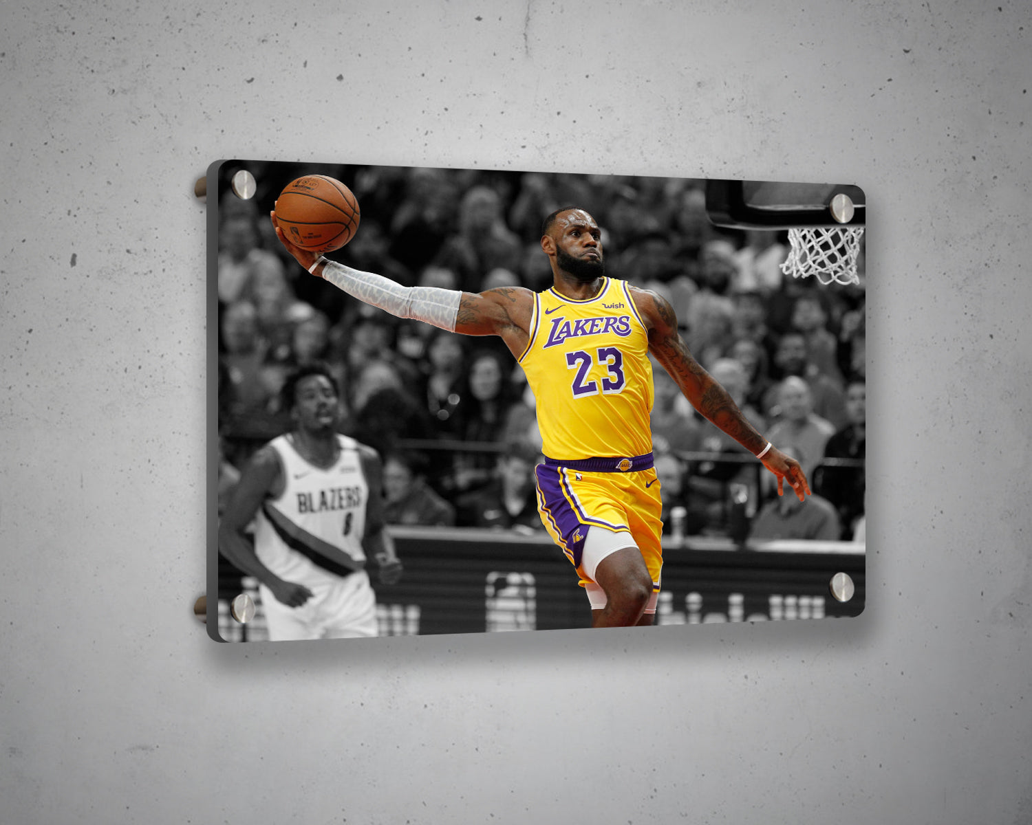 LeBron James Black White Canvas Art