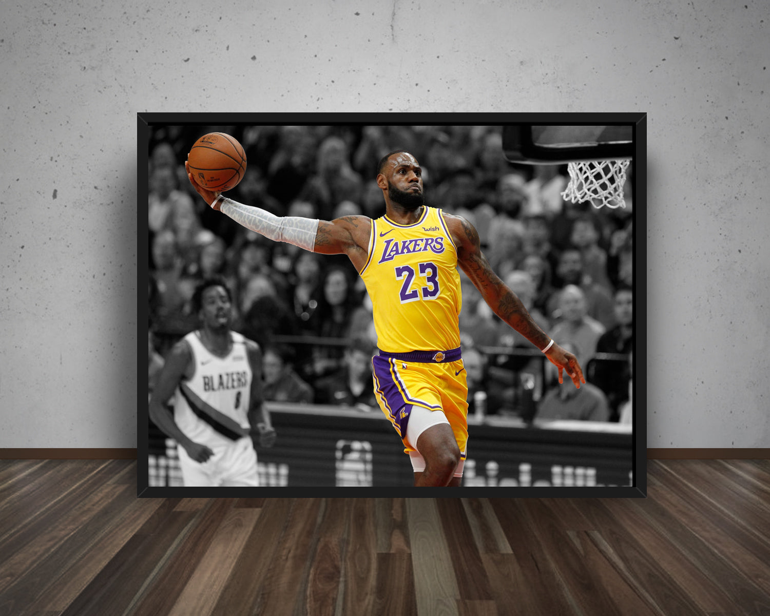 LeBron James Black & White Canvas Art