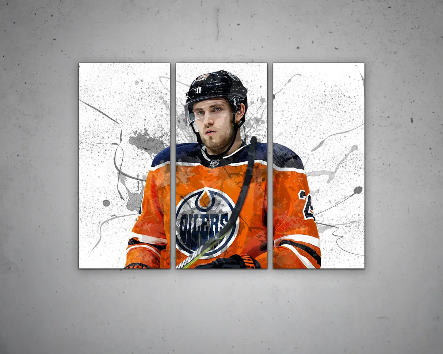 Leon Draisaitl Splash Effect Canvas Art