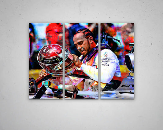 Lewis Hamilton Multicolour Wall Art