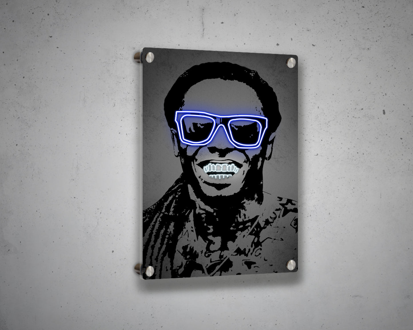 Lil Wayne Neon Effect Canvas Art