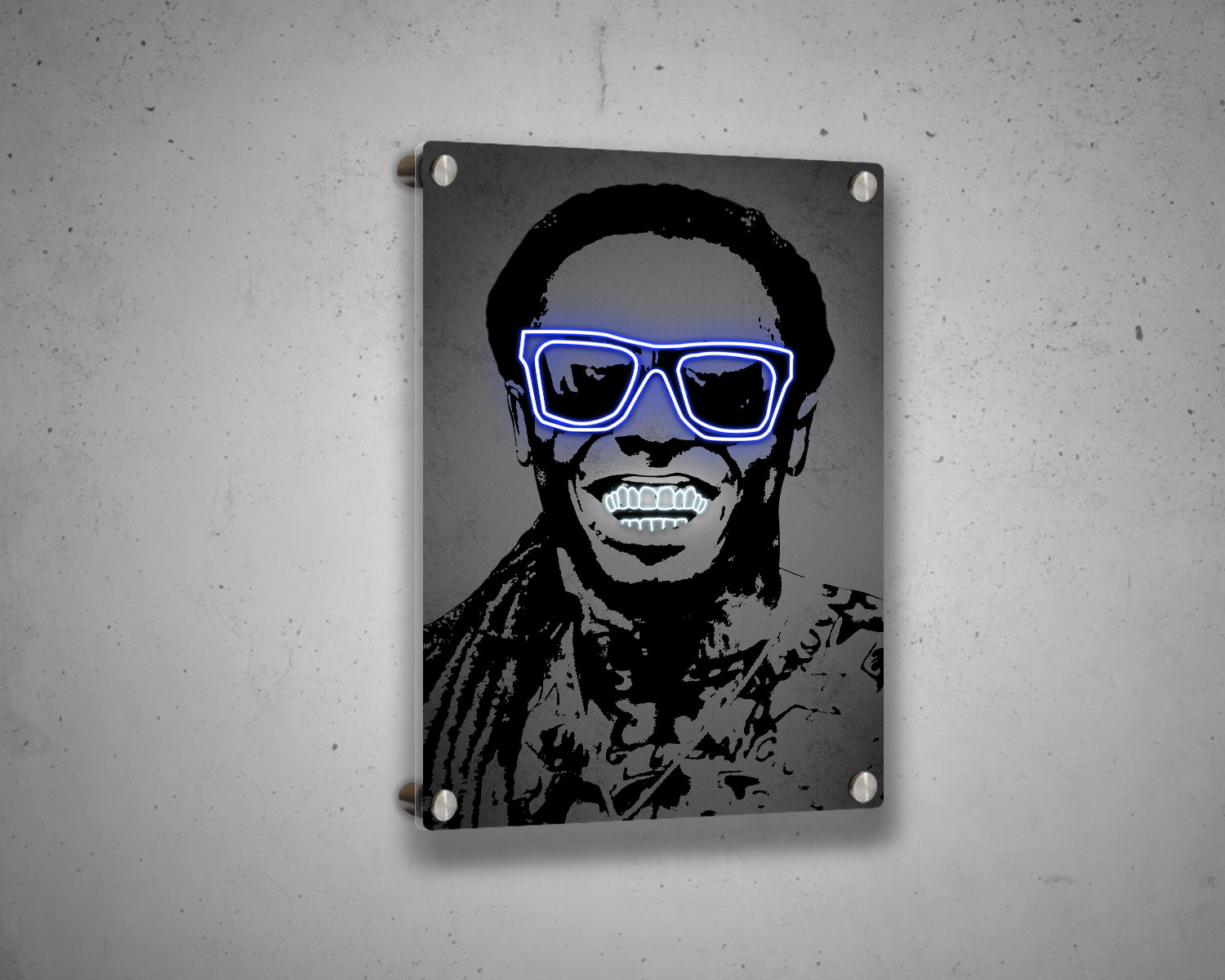 Lil Wayne Neon Effect Canvas Art