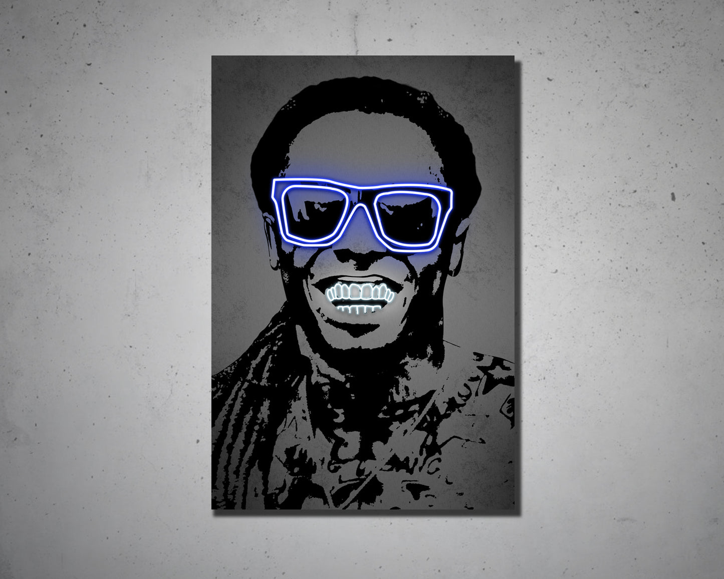 Lil Wayne Neon Effect Canvas Art
