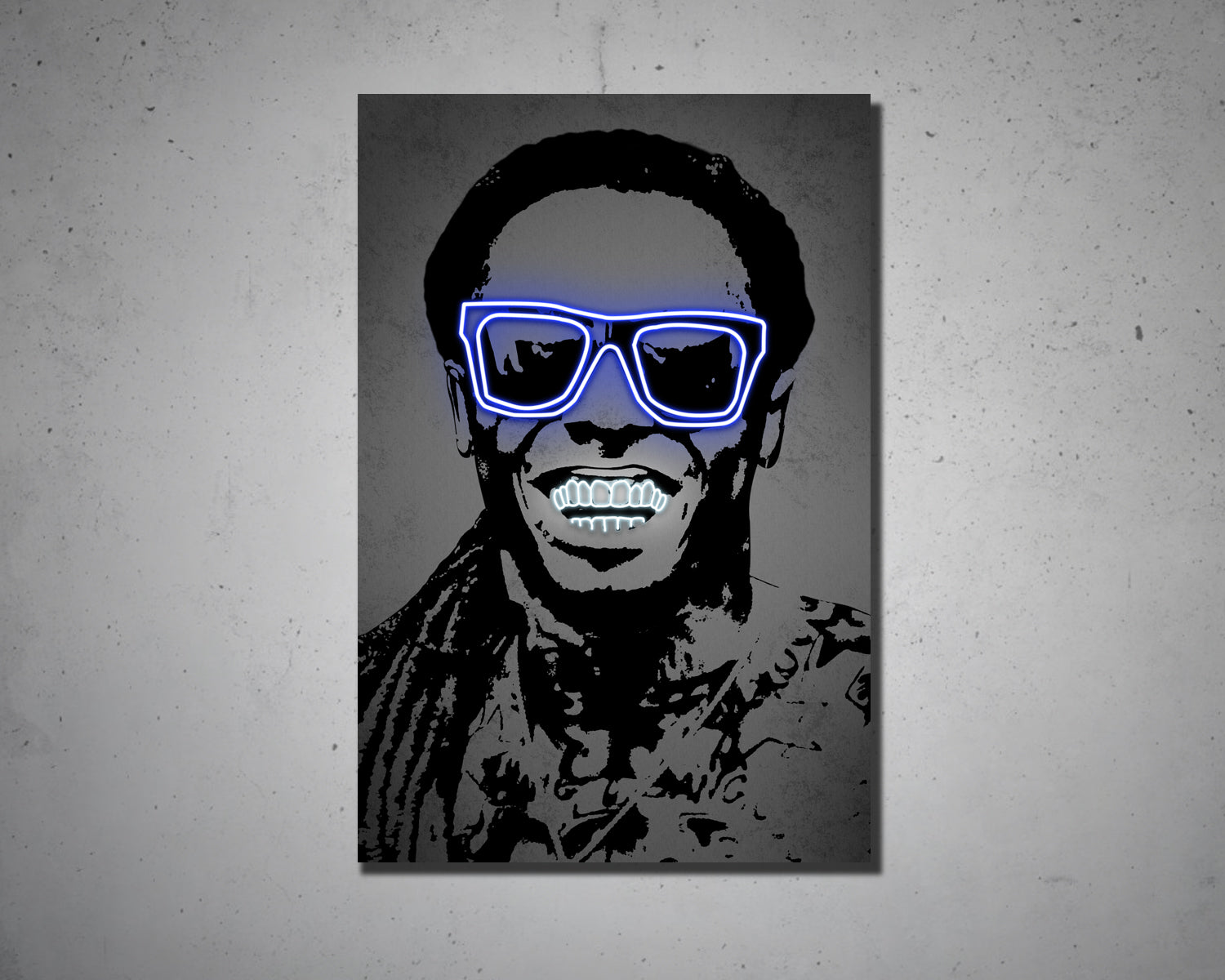 Lil Wayne Neon Effect Canvas Art