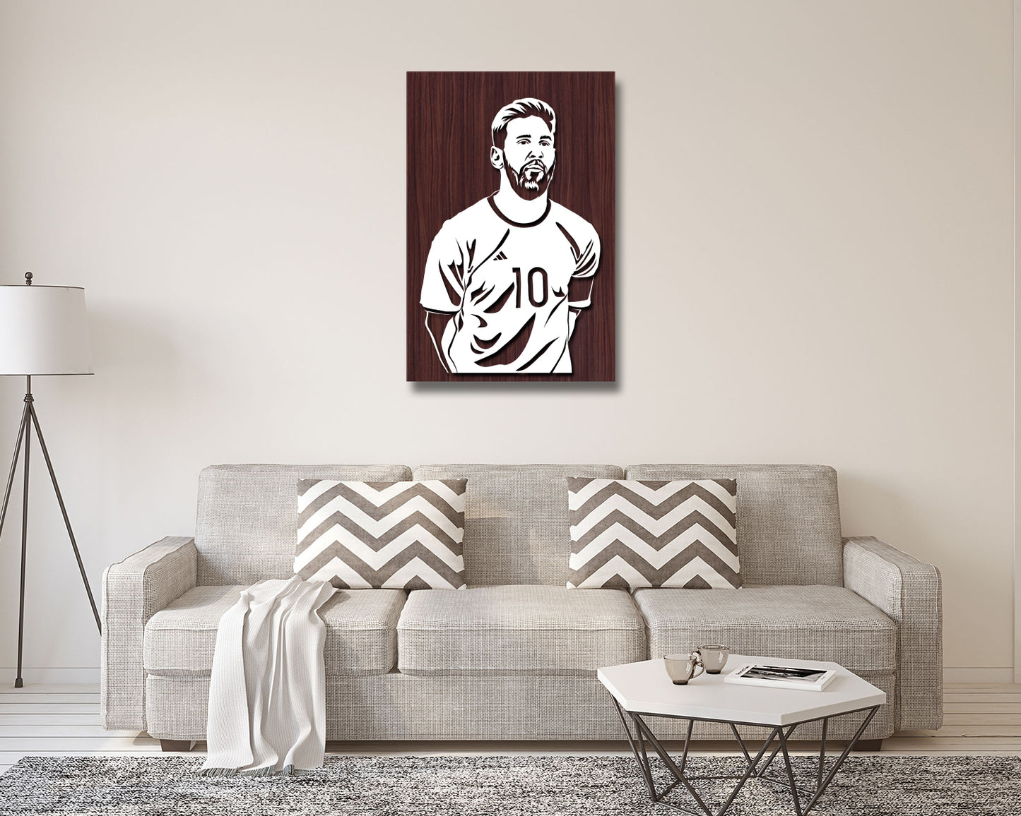 Lionel Messi LED Wooden Decal