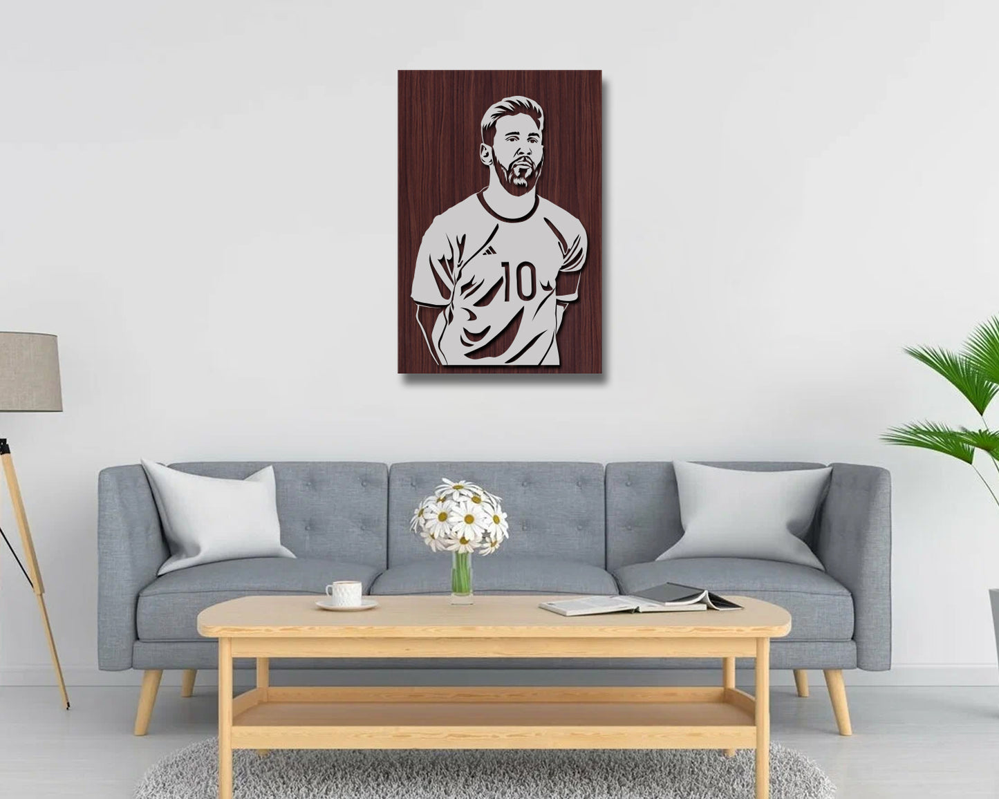 Lionel Messi LED Wooden Decal