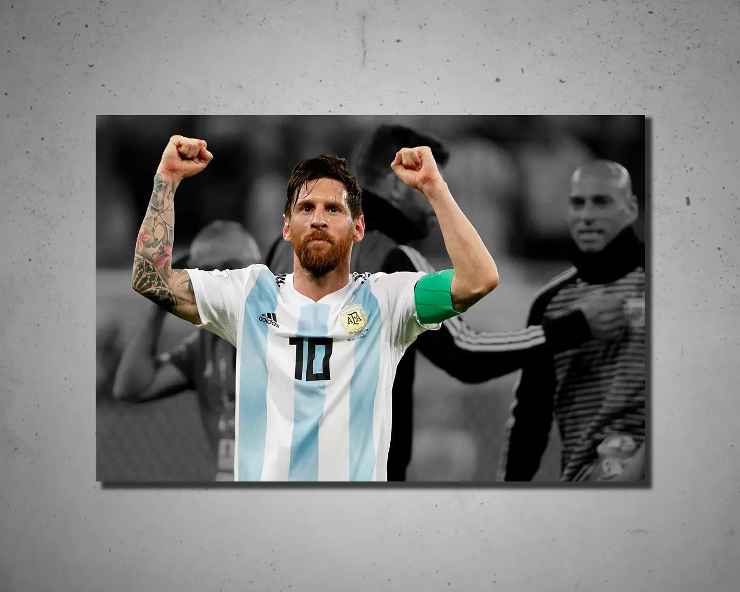 Lionel Messi Black & White Canvas Art