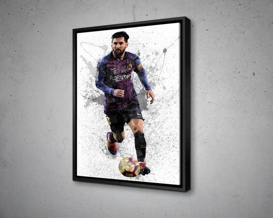 Lionel Messi Splash Effect Canvas Art