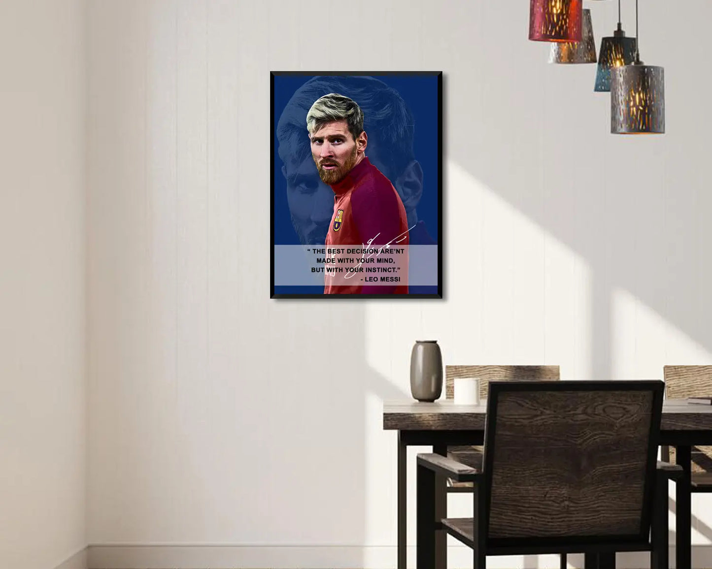Lionel Messi The best decision arent made with your mind Canvas Wall Art