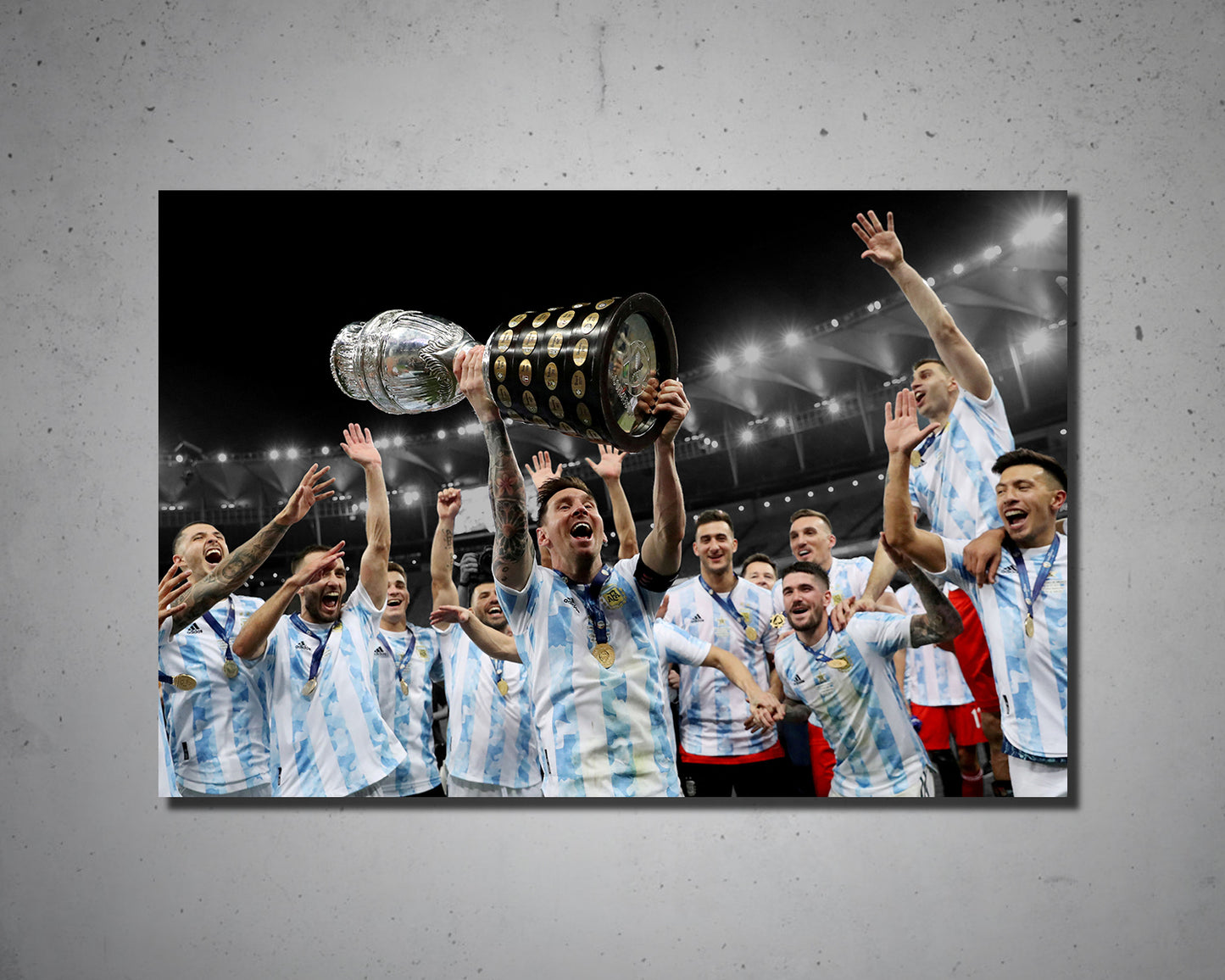 Lionel Messi Black & White Canvas Art