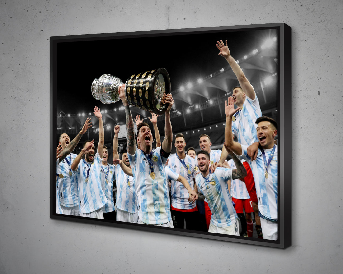 Lionel Messi Black & White Canvas Art