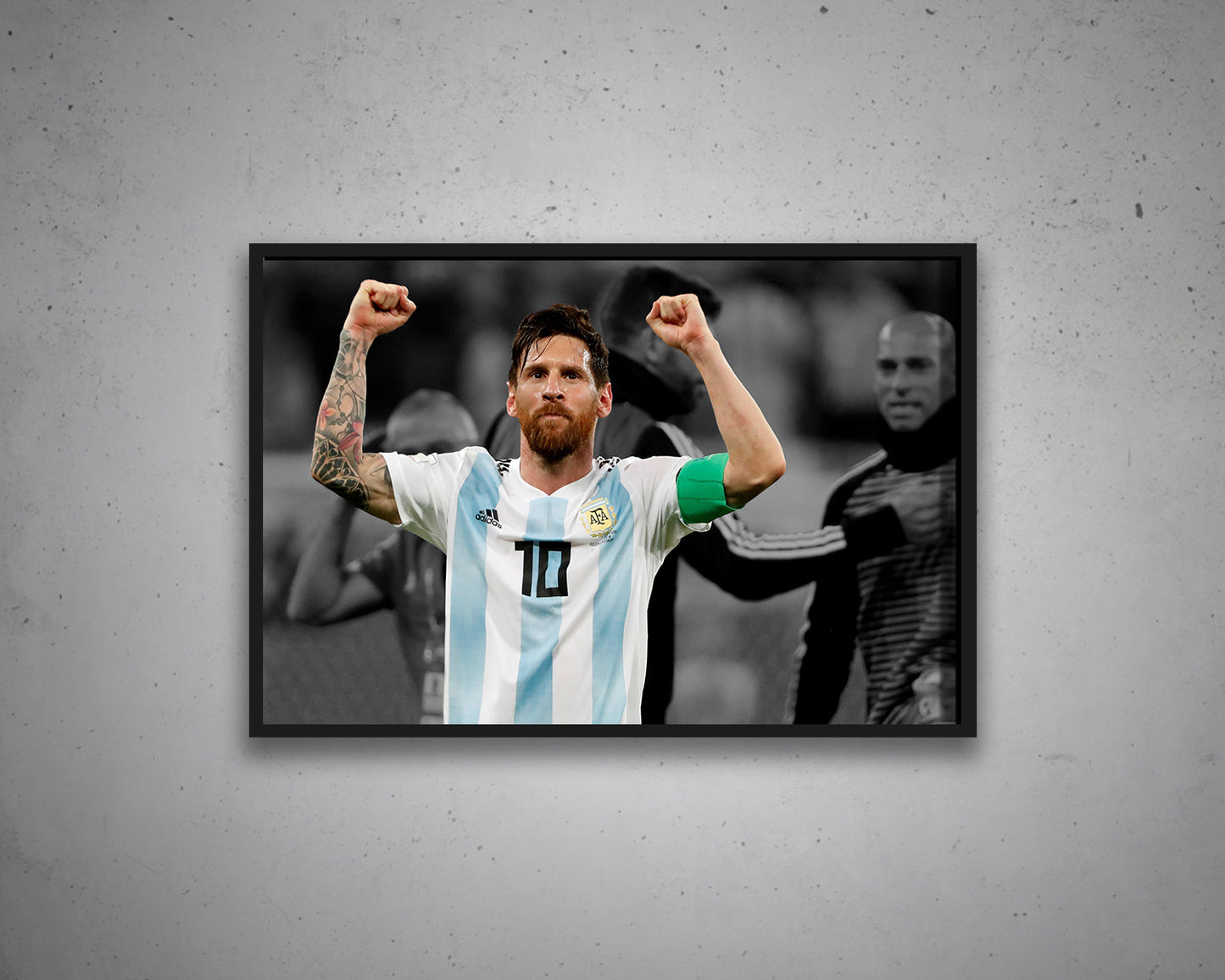 Lionel Messi Black & White Canvas Art
