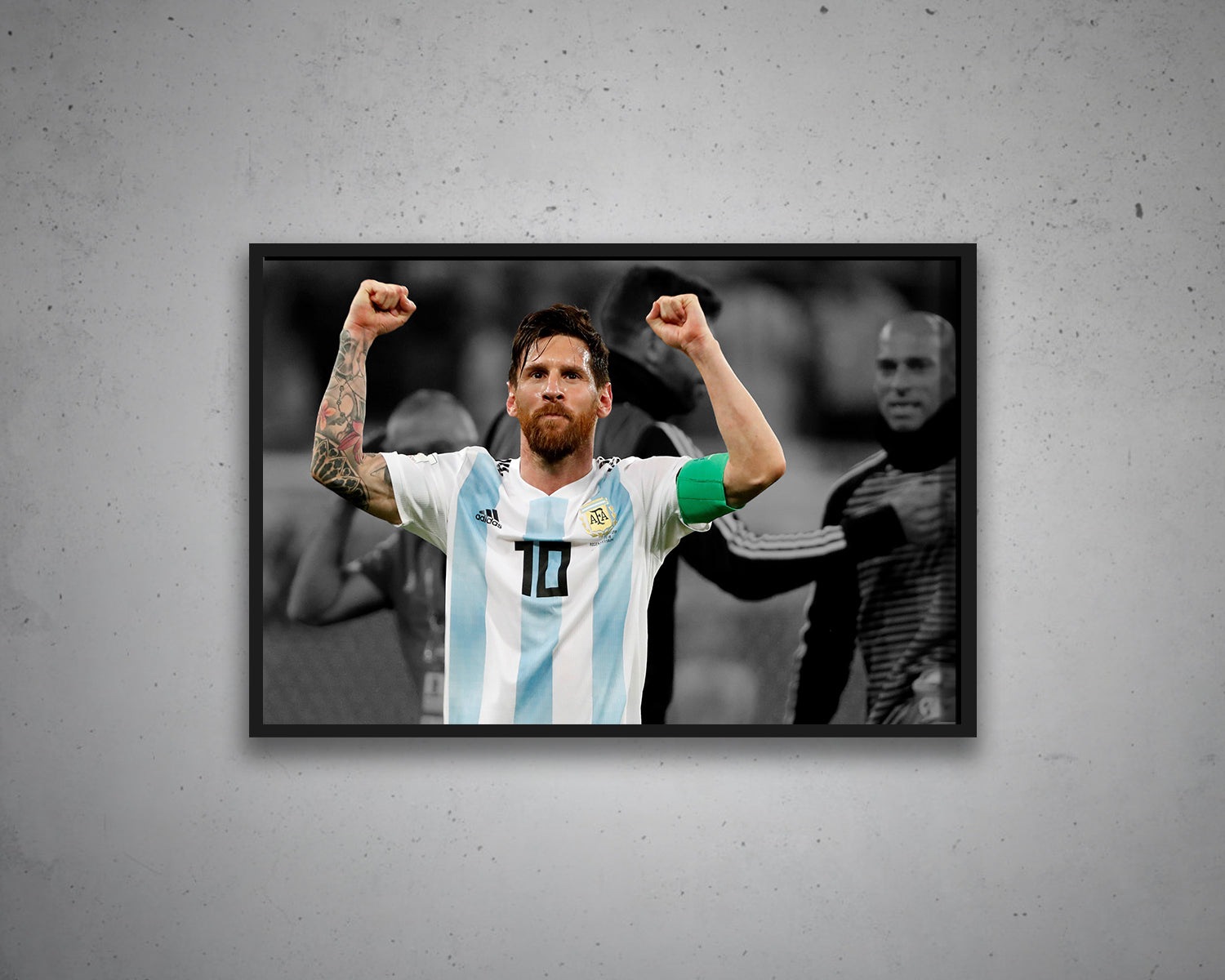 Lionel Messi Black & White Canvas Art
