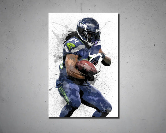 Marshawn Lynch Splash Effect Canvas Art