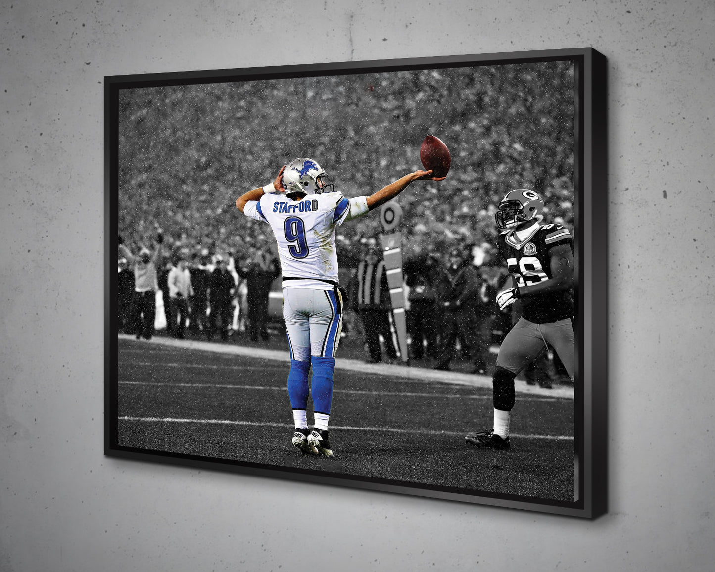Matthew Stafford Black & White Canvas Art