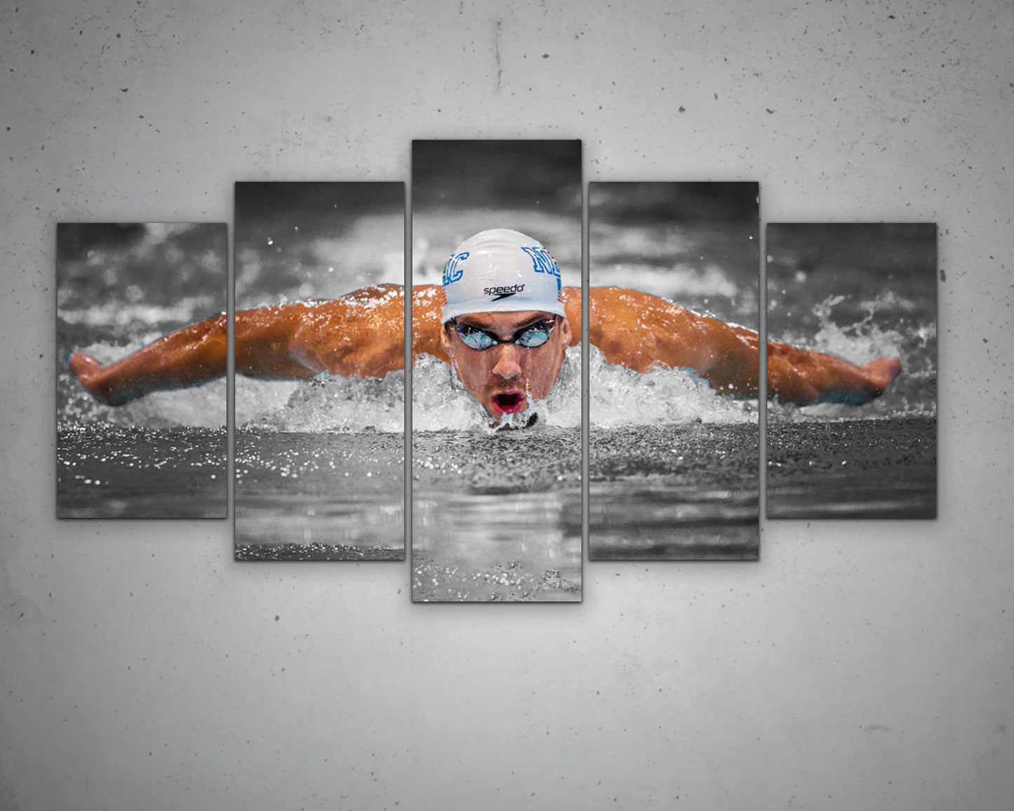 Michael Phelps Black & White Canvas Art